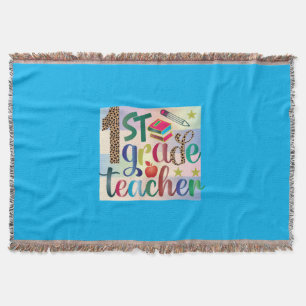 Gifts Teacher First Grade Teacher Throw Blanket