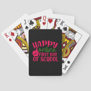 Gifts Teacher Happy Online First Day Of School Playing Cards