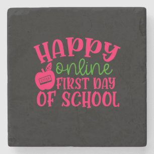 Gifts Teacher   Happy Online First Day Of School Stone Coaster