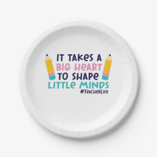 Gifts Teacher | It Takes A Big Heart Paper Plate
