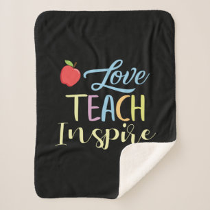 Gifts Teacher   Love Teach Inspire Sherpa Blanket