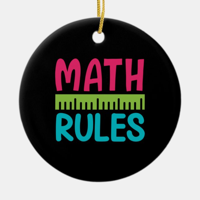 Gifts Teacher | Math Rules Ceramic Ornament (Front)