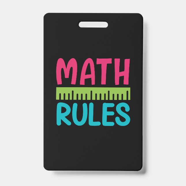 Gifts Teacher | Math Rules ID Badge (Front)