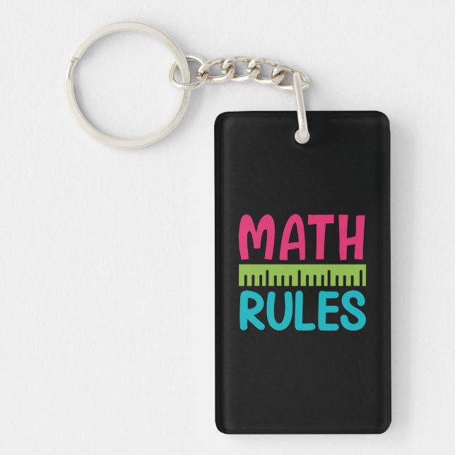 Gifts Teacher | Math Rules Key Ring (Front)