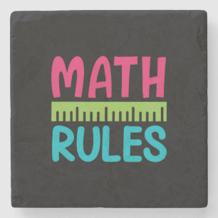 Gifts Teacher   Math Rules Stone Coaster