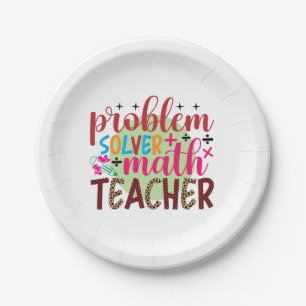 Gifts Teacher   Problem Solver Math Teacher Paper Plate