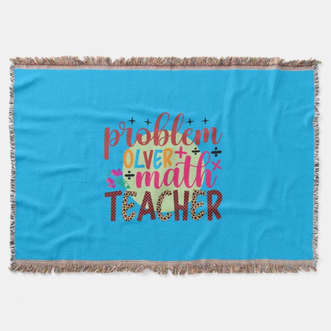 Gifts Teacher | Problem Solver Math Teacher Throw Blanket (Front)