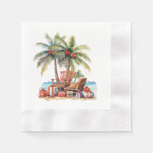 Gifts under the palm tree  napkin (Front)