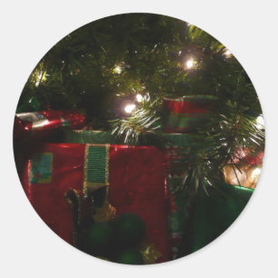 Gifts Under the Tree Christmas Holiday Classic Round Sticker