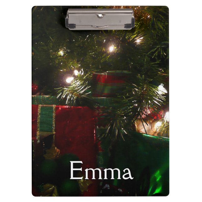 Gifts Under the Tree Christmas Holiday Clipboard (Front)