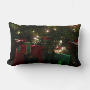 Gifts Under the Tree Christmas Holiday Lumbar Cushion