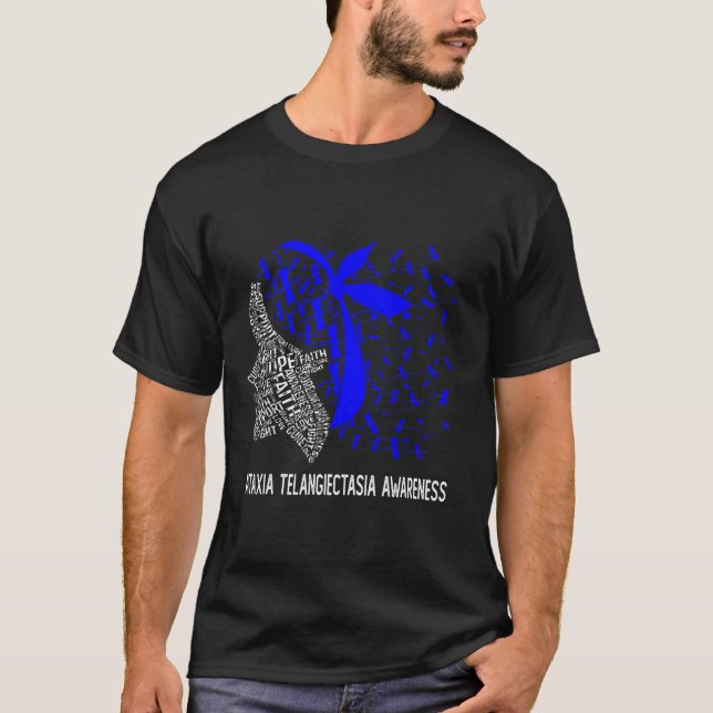 Gifts We Wear Blue For Ataxia Telangiectasia Aware T-Shirt (Front)