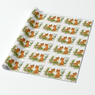 Giftwrap:  Winter Foxes Wrapping Paper