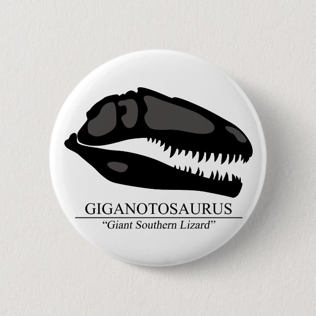 Giganotosaurus Skull 6 Cm Round Badge (Front)