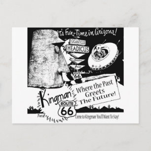 Giganticus Headicus Route 66 Alien UFO Postcard