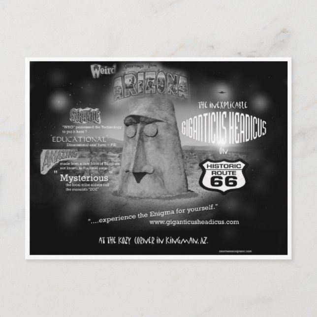 Giganticus Headicus Route 66 Postcard (Front)