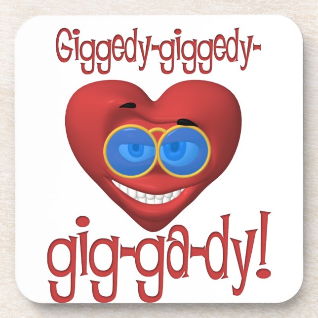 Giggedy Funny Valentine Coaster (Front)