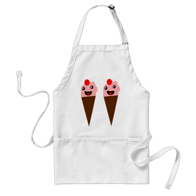 Gigging Strawberry Ice cream cones Standard Apron (Front)