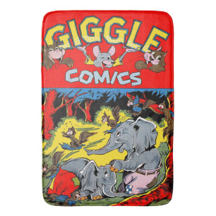 Giggle Animal Elephant Vintage Comics Bath Mat