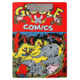 Giggle Animal Elephant Vintage Comics Clipboard
