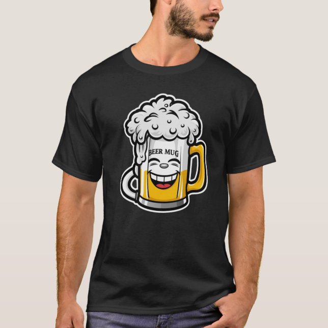Giggle Brew – Kawaii Beer Mug Mascot T-Shirt (Front)