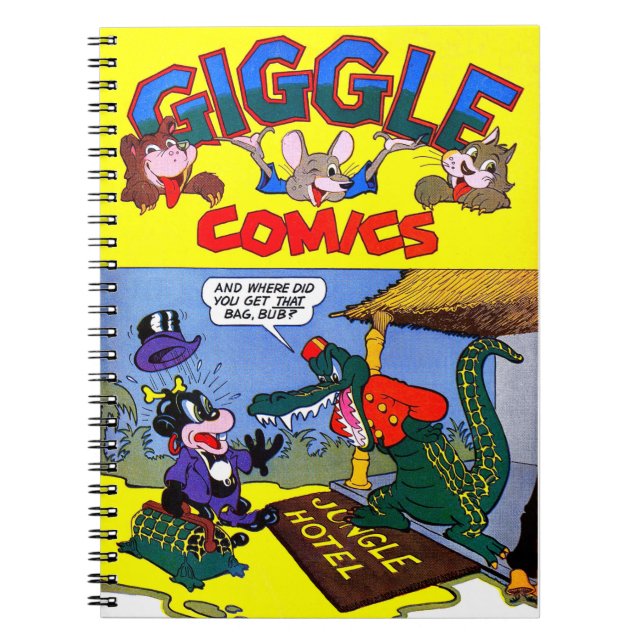  Giggle Crocodile Alligator Animal Vintage Comics Notebook (Front)