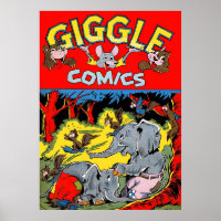 Giggle Elephant Animal Vintage Comics