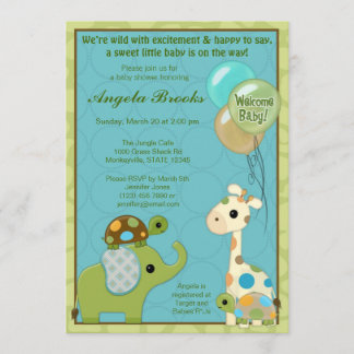 Giggle Gang Baby Shower Invitations Animals