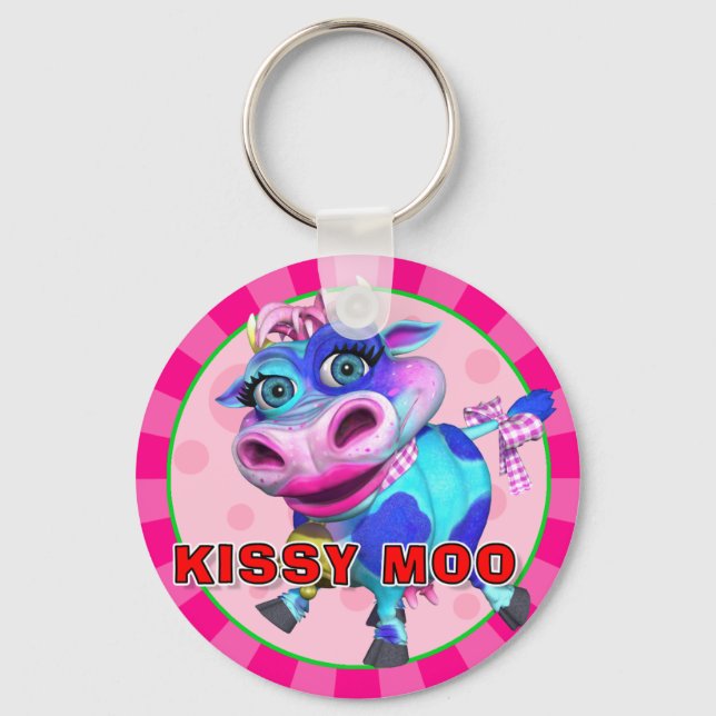 "GiggleBellies" Kissy Moo the Cow Keychain (Front)