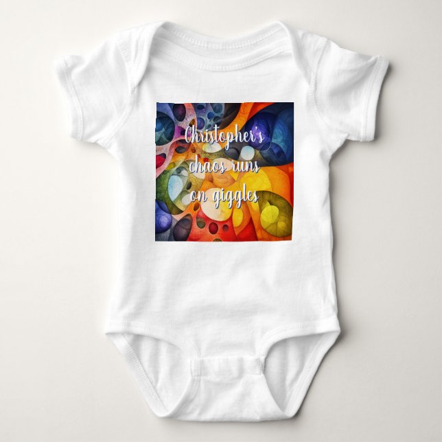 Giggles Cheerful Chaos Fractal Art Baby Bodysuit (Front)