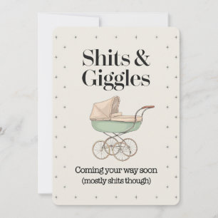 Giggles Coming Your Way Soon Funny Pregnancy New Invitation