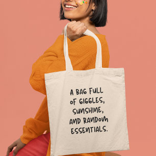 Giggles Sunshine & Random Essentials Funny Modern Tote Bag