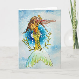 Giggling Mermaid Card