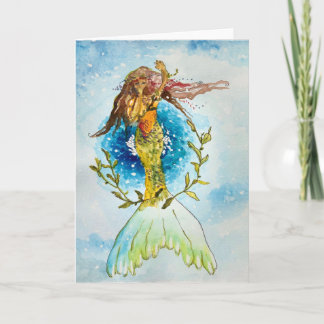 Giggling Mermaid Card