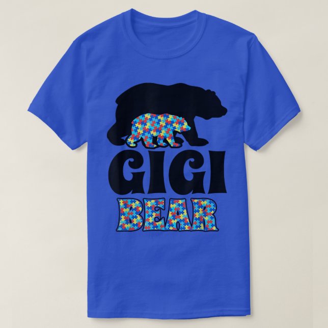 Gigi Bear Autism Awareness  T-Shirt (Design Front)