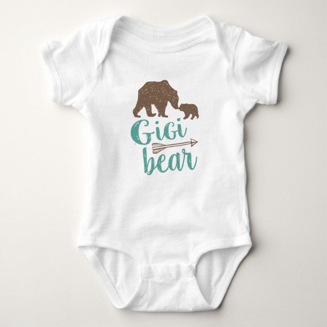 Gigi Bear Cute Great Grandma Gift Baby Bodysuit (Front)