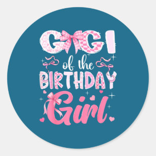 Gigi Birthday Pink Coquette Bow Classic Round Sticker
