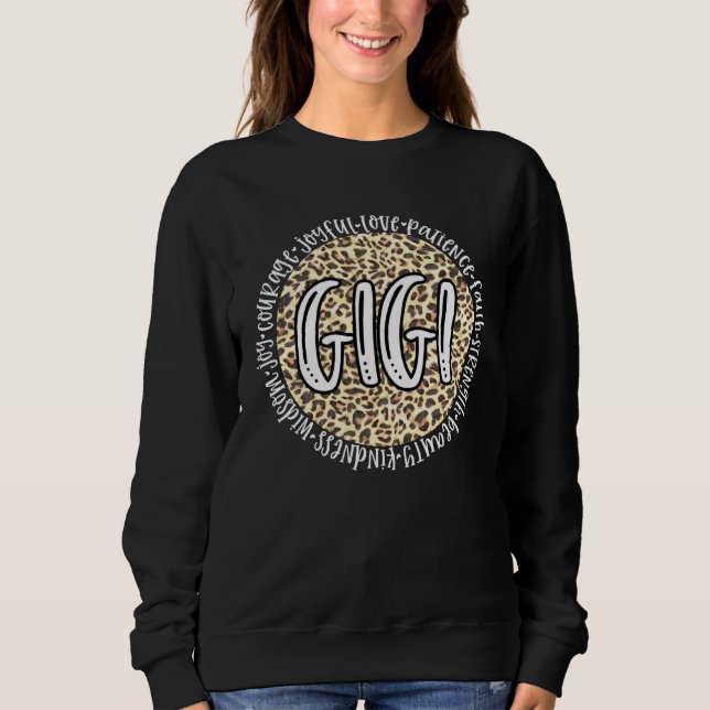 GIGI Cheetah Leopard Print Circle Love Patience Bl Sweatshirt (Front)