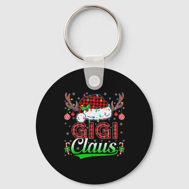Gigi Claus Christmas Lights Matching Family Xmas P Key Ring (Front)