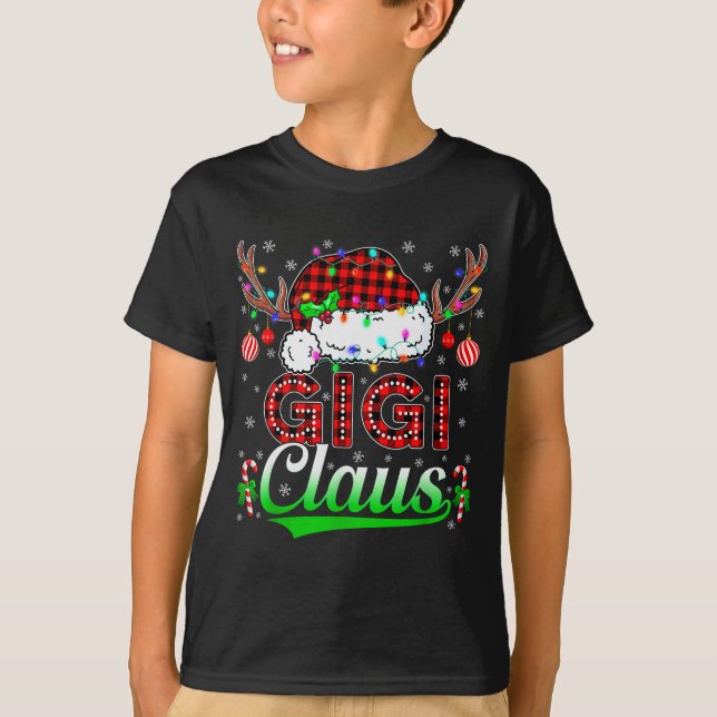 Gigi Claus Christmas Lights Matching Family Xmas P T-Shirt (Front)