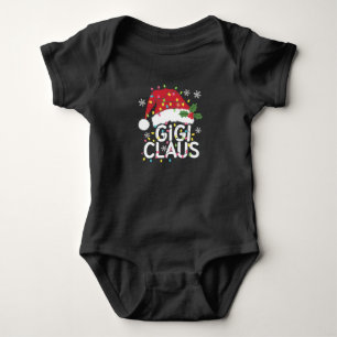 Gigi Claus Christmas Lights Pajama Family Matching Baby Bodysuit