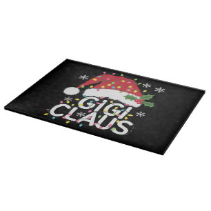 Gigi Claus Christmas Lights Pajama Family Matching Cutting Board