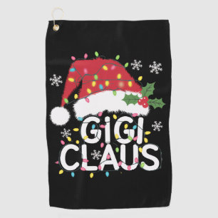 Gigi Claus Christmas Lights Pajama Family Matching Golf Towel