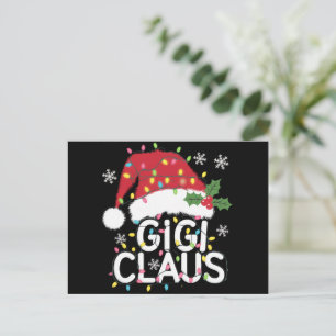 Gigi Claus Christmas Lights Pajama Family Matching Holiday Postcard