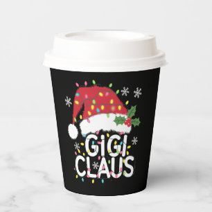 Gigi Claus Christmas Lights Pajama Family Matching Paper Cups