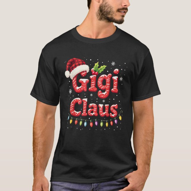 Gigi Claus Christmas Lights Pajama Family Matching T-Shirt (Front)