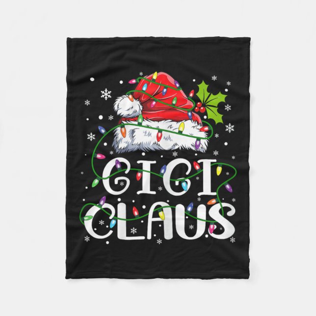 Gigi Claus Christmas Santa Hat Matching Family Xma Fleece Blanket (Front)
