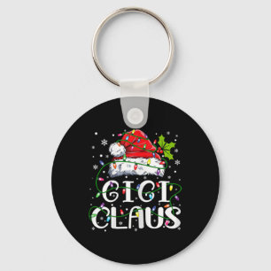 Gigi Claus Christmas Santa Hat Matching Family Xma Key Ring