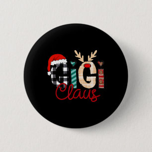 Gigi Claus Reindeer Christmas  6 Cm Round Badge