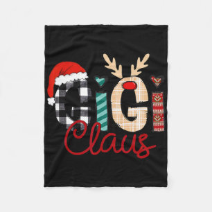 Gigi Claus Reindeer Christmas Fleece Blanket
